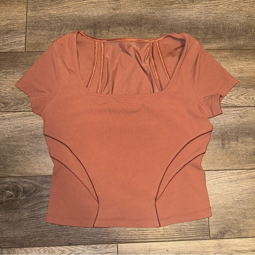Lululemon Square Neck Mesh and Nulu Yoga T-Shirt